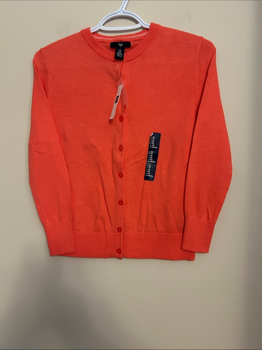 GAP dark peach colour long sleeved button front knit cardigan NWT size XS